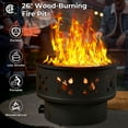 thumbnail image 7 of Ovios 6 Pieces Patio Fire Pit Set Outdoor Wicker Conversation Set with Wood Burning Fire Pit,Dark Gray, 7 of 7