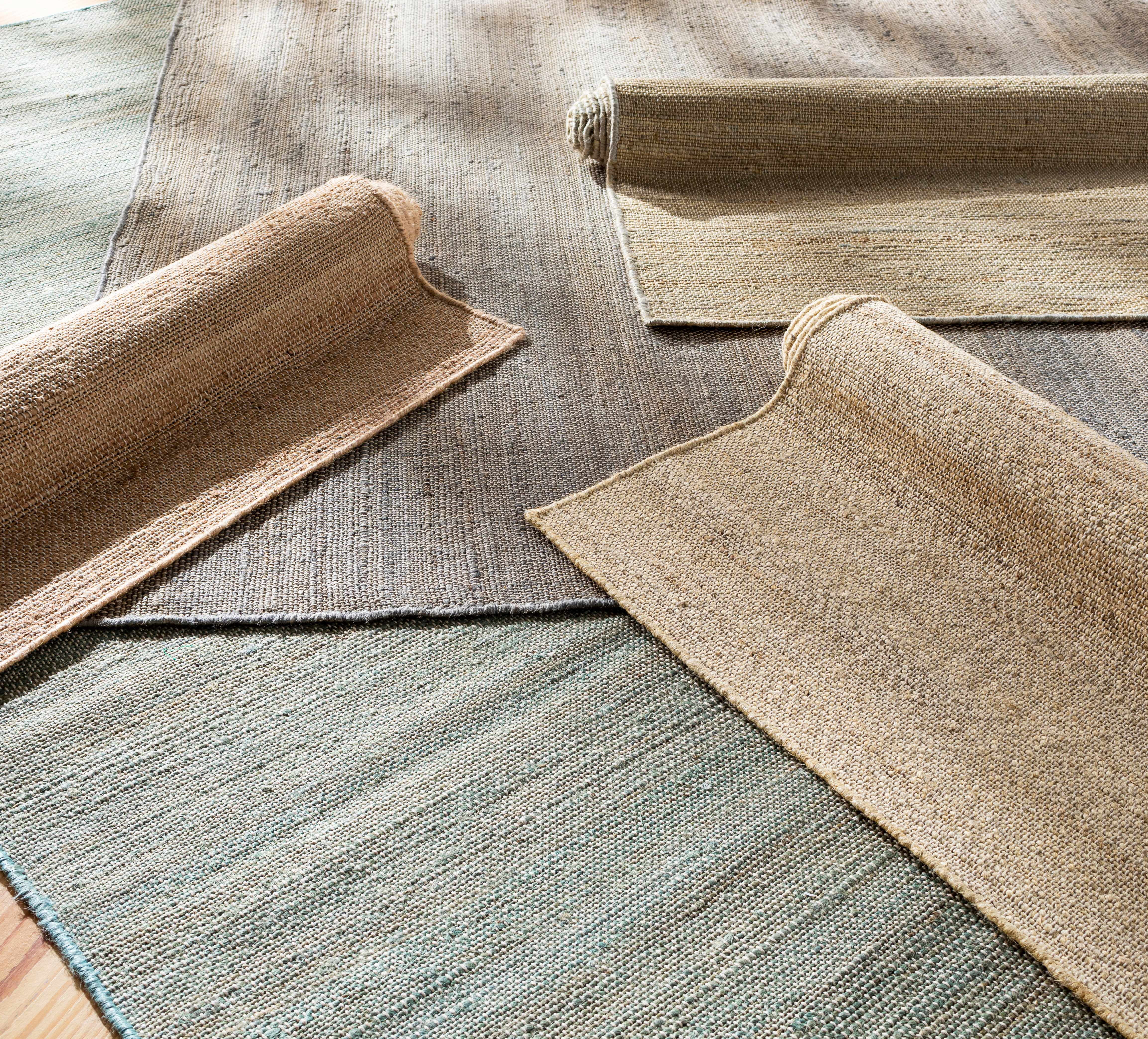 Hauteloom Quinhagak Natural Fiber Jute Living Room, Bedroom Area Rug - Sea Grass, Rattan Solid Carpet - Sage, Green - 6' x 9'