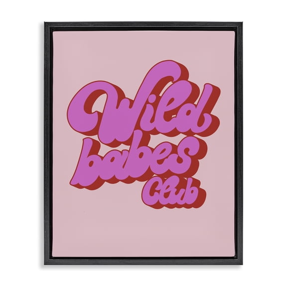 Stupell Industries Contemporary Groovy Wild Babes Club Black Floating Frame Canvas Art, 25 x 31, by House of Lulu