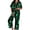 Green, variant on Womens Halloween Pajamas Ladies Satin Sleepwear Short Sleeve Top with Long Pants Lightweight Loungewear Pjs Sets for Women Green XXL