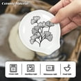 thumbnail image 3 of Ceramic Spoon Rest Spoon Holder for Kitchen Counter Gingko Leaf 90x85mm 2pcs/set, 3 of 7