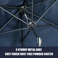 thumbnail image 5 of Autlaycil 7.5 FT Navy Blue Patio Umbrella and Matching Base, Push Button Tilt Market Umbrella, Crank and Sturdy Ribs for Garden, Deck, Yard, Pool, 5 of 7
