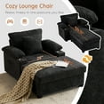 thumbnail image 3 of KINFFICT Accent Chair with Ottoman, Indoor Chaise Lounge with USB and Storage, Cozy Living Room Lounge Chair, Black Chenille, 3 of 8