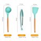 thumbnail image 4 of Juego De Utensilios De Cocina De Silicona Espátula De Silicona Raspador Cuchara Cepillo Batidor De Huevos Juego De Pinzas Con Mango De Madera Y Cubo De Almacenamiento Yuarrent HA027164-01, 4 of 6