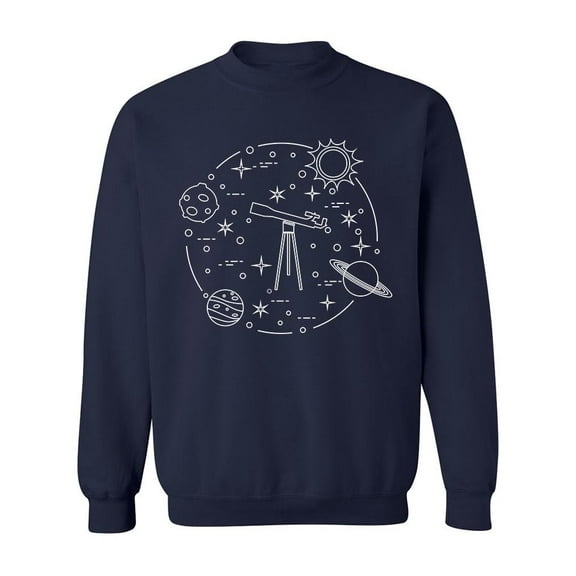 Telescope And Universe Sweatshirt Men -Image by Shutterstock, Male Large