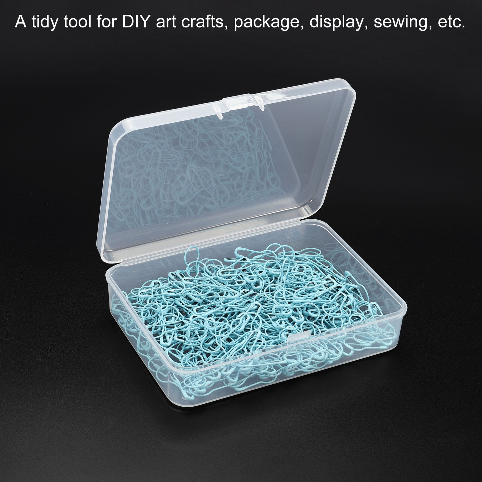 Unique Bargains 4Pcs Hinged Lid Plastic Rectangular Box 4.53" x 3.35" x 1.10"