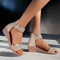 thumbnail image 3 of Mepaouo Women's Sequin Wedge Sandals Open Toe Zip Closure Platform Summer Party Dress Shoes Size 6-10, 3 of 9