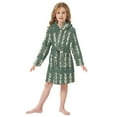 thumbnail image 6 of FORMRS Niños Bathrobe Unisex Hooded Robe Soft Plush Pajamas Sleepwear, Size 7-9T, Dark Green Leaves, 6 of 7