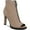 Nude Smooth, variant on BAR III Womens Black Lug Sole Goring Arch Support Breathable Dillian Open Toe Stiletto Zip-Up Dress Shootie 5 M
