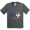 thumbnail image 3 of Inktastic Soccer Ball, Net with American Flag Colors Youth T-Shirt, 3 of 5