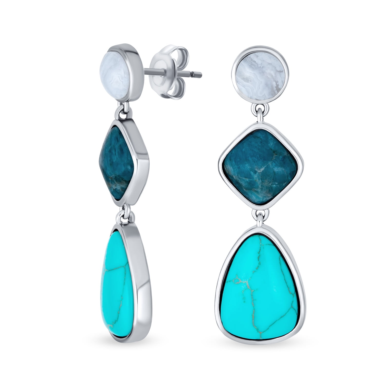 Details about   Rose Chalcedony Gemstone 14K Gold Plated Sterling Silver Earrings Jewelry 