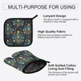 thumbnail image 3 of Yayeee Oven Mitts and Pot Holder Set of 2 Heat Resistant Kitchen Gloves Baking Hot Pad, Gold Peacock Pattern, 3 of 5