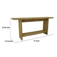 thumbnail image 2 of Benjara Console Table- Long Rectangular Top- 1 Shelf- 71" Light Brown Wood, 2 of 5