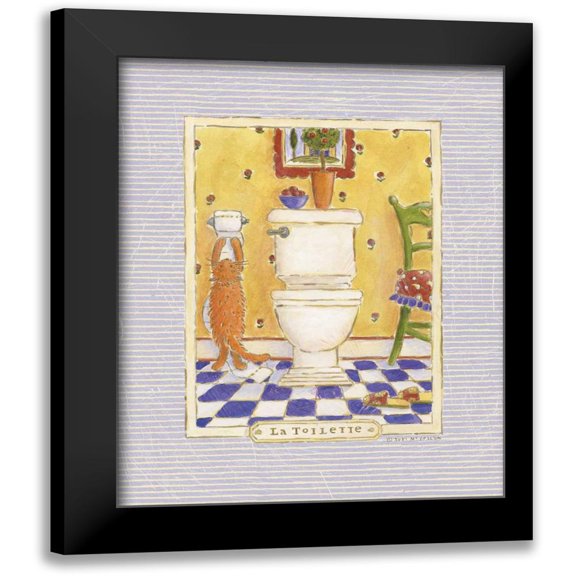 McCollum, Sudi 12x14 Black Modern Framed Museum Art Print Titled - Kitty Toilette