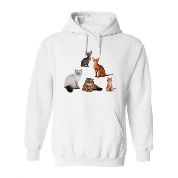 Group Of Different Cat Breeds Hoodie Women -Image by Shutterstock, Female Small