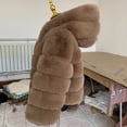 thumbnail image 4 of Abrigo con capucha de piel de zorro falsa para mujer, chaqueta gruesa con capucha de lujo, abrigo de invierno de alta calidad, 2022, 4 of 5