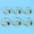 thumbnail image 4 of Napkin Ring Flower Napkin Rings Set of 6 Metal Napkin Holder for Wedding Party Dinner Table Decoration,6 * Napkin rings,Gold & green, 4 of 10