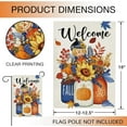 thumbnail image 2 of Welcome Fall Scarecrow Pumpkin Sunflower Garden Flag Double Sided, Autumn Harvest Mason Jar Decorative Yard Outdoor Home Small Decor, Maple Leaves Seasonal Burlap Outside House Decoration 12.5x18, 2 of 6