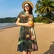 thumbnail image 4 of Balery Cute Kitten Water Lilies Vestidos sueltos de manga corta para mujer, vestidos de verano 2025, vestidos casuales de corte A con vuelo., 4 of 6