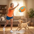 thumbnail image 3 of 4x2x2in Football Shape Latex Squeaky Dog Toy, Rubber Chew Toy for Small Medium Breed to Fetch And Toss, Easy to Clean After Play, Pet Toy for Home, 3 of 4