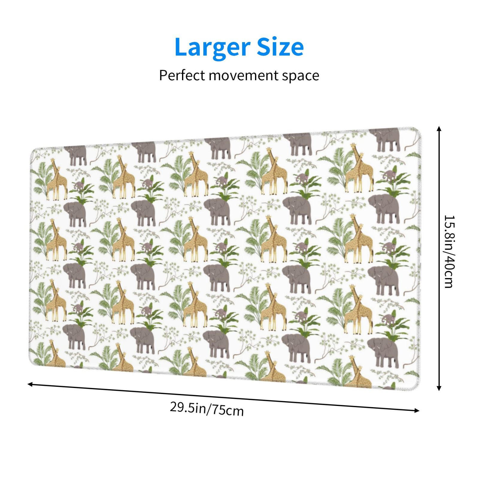 Kdxio Jungle Animal Print Large Gaming Mouse Pad,Non-Slip Base,Water Resist Keyboard Pad for Gamer,Office & Home,29.5 x 15.8 in