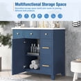 thumbnail image 6 of ANTSUK 36 Inch Bathroom Vanity Cabinet, Free Standing with Resin Sink, 4 Drawers, 1 Door, Navy Blue, 6 of 9