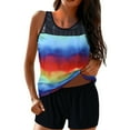 thumbnail image 1 of Women With Shorts Athletic Bathing Suits Racerback Tank Tops Swimwear, 1 of 3