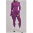 thumbnail image 4 of Top-kevin 2 Piece Seamless Ribbed Workout Sets With Zip Up Jacket High Waisted Gym Yoga Leggings, 4 of 6