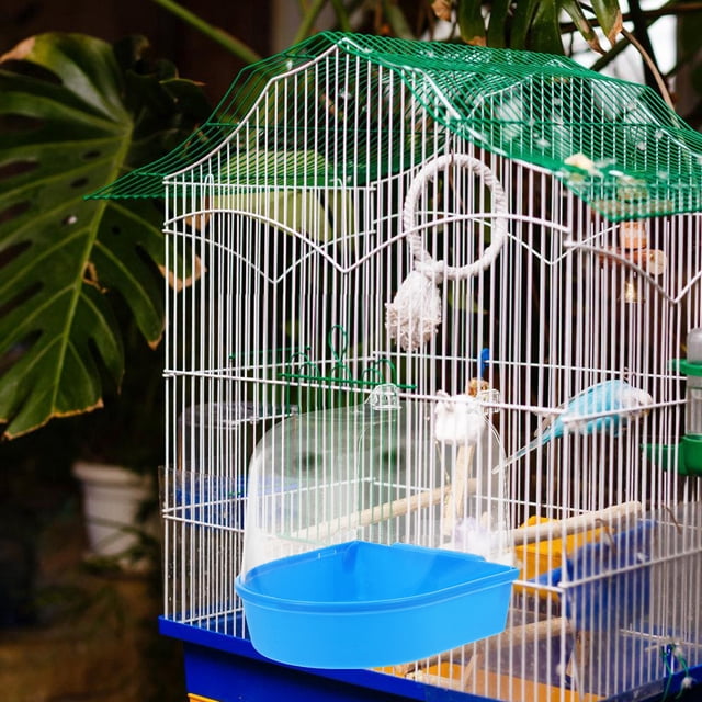 OUNONA Accesorio De Para Periquitos En Jaula Con Material ABS Resistente Azul