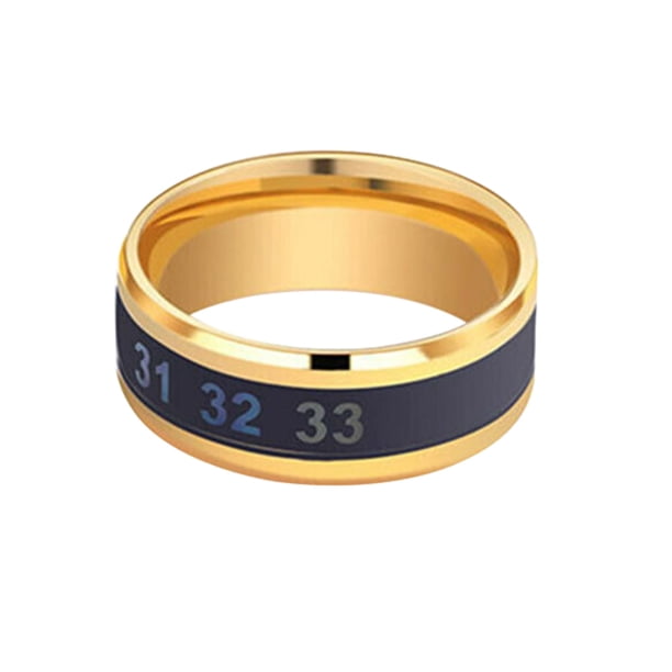 Qarigey Anillo de temperatura acero emoción humor anillos pareja inteligente sensible mano joyería impermeable para Mujeres Hombres regalo de Año Ropa, zapatos y accesorios Miscelánea Oro 7 # Qarigey AP000743-08