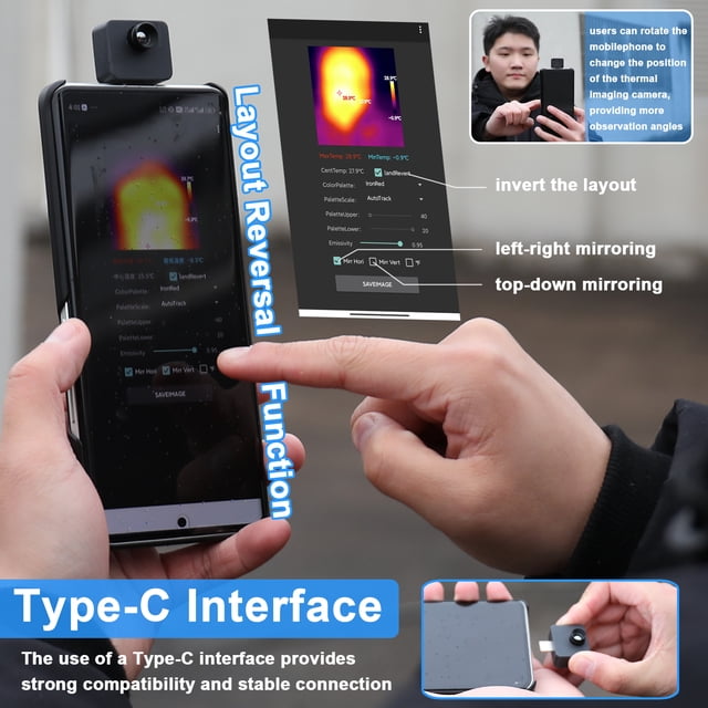 Thermal Imager,1000 Thermal Camera Center Temperature 5 Color Palette Modes Thermal -20 To Camera Support Maximum Palette Modes Chinese 5 Color Palette -20 To 1000 To 1000 Thermal Switchable