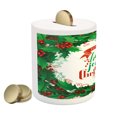 thumbnail image 2 of Christmas Piggy Bank, Have a Happy Jolly Xmas Lettering Red Berries Framework Print, Ceramic Coin Bank Money Box for Cash Saving, 3.6" X 3.2", Green Red and White, by Ambesonne, 2 of 4
