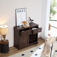 thumbnail image 4 of Farmhouse Buffet Cabinet with Storage Sideboard with 2 Drawers, Wine Bar Cabinet with Removable Wine Racks Storage Shelves, Liquor Coffee Bar Cupboard for Kitchen, Dining Room (Espresso), 4 of 8