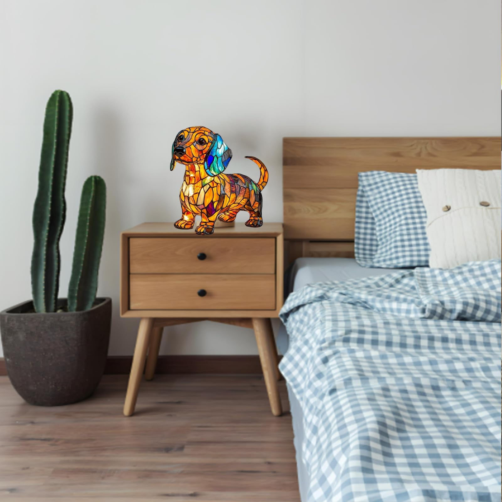 KUKIDSVO Dachshund Night Light, Dog Series Art Night Light, 5.1 inch Small Cute Pet Dog Theme LED Table Lamp for Pets Lovers, Kids