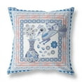 thumbnail image 5 of Amrita Sen Designs  18 x 18 in. Love Your Vase Peacock Broadcloth Indoor & Outdoor Zippered Pillow - Blue, Peach & Grey, 5 of 5