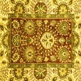 thumbnail image 1 of Ahgly Company Machine Washable Indoor Square Abstract Yellow Modern Area Rugs, 3' Square, 1 of 4