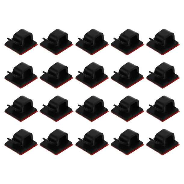 20 clips para cables, organizadores de cables adhesivos, soporte para cables, gestión de cables.