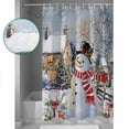thumbnail image 4 of Snowman Christmas Waterproof Fabric Shower Curtain, Farmhouse Xmas Tree Snowflake Shower Curtain for Bathroom Curtains Bathtubs Hotel Washable Shower Curtains with 12 Hooks Standard 60x72, 4 of 6