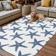 thumbnail image 2 of Fsddascl Navy Blue Beach Starfish Outdoor Rug for Patio/Deck, Non-Slip Large Area Rug 4 x 6 Ft, Summer Ocean Nautical Coastal Indoor Outdoor Rugs Washable Area Rugs, Reversible Camping Rug Carpet, 2 of 5
