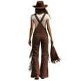 thumbnail image 2 of Women's Fringe Wide-Leg Overalls Jumpsuit with Adjustable Straps and Pockets, 2 of 6