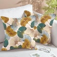 thumbnail image 2 of Gold Teal Leaf Pillow Covers Set of 2 Turquoise Ginkgo Leaves Velvet Throw Pillow Cover Accent Decorative Botanical Plant Couch Cushion Cover Decor for Bed Living Room Sofa Pillow Cases 18x18 Inch, 2 of 6