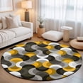 thumbnail image 2 of Round Rugs 6Ft, Yellow Grey Abstract Round Area Rug Washable Indoor Throw Carpet, Modern Geometric Ombre Artwork Soft Non Slip Circle Rug for Office Cabinet Home Decor Aesthetic, 2 of 8