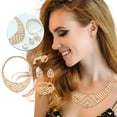 thumbnail image 1 of Conjunto de joyería de moda para damas, 5 piezas, accesorios, joyas de oro, 5 piezas, 1 of 5
