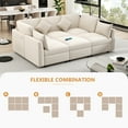 thumbnail image 4 of Harper & Bright Designs Modular L-Shaped Sectional Sofa Bed with Movable Ottoman, Chenille Reversible Convertible Sofa with 2 USB Charging Ports for Living Room Small Spaces Apartment, 85.4" Beige, 4 of 20