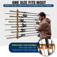 thumbnail image 3 of Rush Creek Creations 2-in-1 Fishing Rod Storage Rack, 11-Rod Wall and Ceiling Mount Holder, American Cherry Finish, 3 of 7