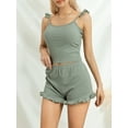 thumbnail image 4 of Mialoley Femmes 2 Pièce Ensemble Pyjama Ensemble Cami Sans Manches Shorts Décontractés Ensembles de Vêtements de Nuit, 4 of 9