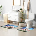 thumbnail image 5 of Toilet Rug U-Shaped Bathroom Rugs Non-Slip Soft Plush Machine Washable Contour Bath Mat Deer and American Flag 24x20, 5 of 9