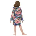 thumbnail image 4 of FORMRS Niños Bathrobe Unisex Hooded Robe Soft Plush Pajamas Sleepwear, Size 7-9T, Vibrant Pink Floral Pattern, 4 of 7