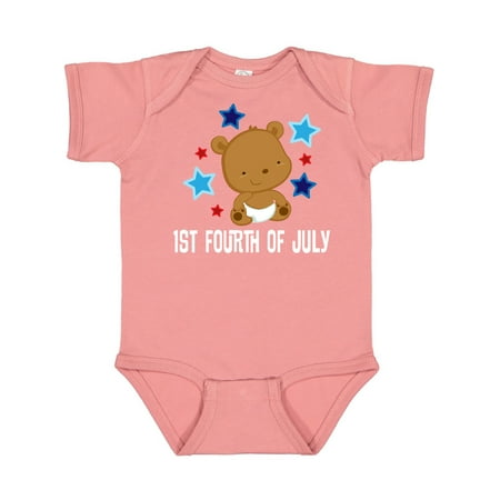 

Inktastic It s My 1st 4th Of July holiday bear Gift Baby Boy or Baby Girl Bodysuit