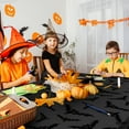 thumbnail image 4 of KatchOn Black Halloween Tablecloth Plastic - 54x90 Inch, Pack of 3 | Bats Halloween Table Cover, Halloween Table Decorations, Black Spooky Halloween Table Cloth Disposable for Halloween Decorations, 4 of 5